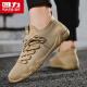 Huili Chaussures pour hommes Spring Mesh Chaussures décontractées pour hommes Soft Sole Light Running Shoes E897C Khaki 41