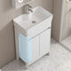 XMSJ Aluminium personnalisé Petit appartement Armoire de salle de bain Planchers Cerramic Basin intégré Balcon Balcon Balcon Basin Basin Porte blanche Porte blanche 4837-Send
