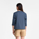 AIGLE [Nouveau produit au printemps et en été] Aigao T-shirt à manches de 7 quarts Pur Cotton Antibactérien Casual Casual Simple 7 Quarter Glopt Top pour femmes Swamp Blue Bi983 42 (175 / 96A)
