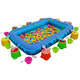 Qiaoyu pêchet jouet pour enfants Piscine Set carrée support épaissis de piscine gonflable maternelle à poisson magnétique Poisson Poisson 100 poissons mélangés (sans piscine)