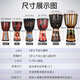 巴丽非洲鼓手鼓儿童成人初学者整木山羊皮丽江演奏手鼓乐器 黑雕大象款+赠品 标准12英寸
