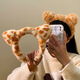 Mr. Ouyang Cartoon Pattern Cat Ear Headband Gold Mink Fur Tiger Print Face Wash Headband Plush Autumn and Winter Leopard Spot Hairpin for Women Orange Cat