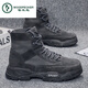 Woodpecker high-top Martin boots outdoor thin workwear men's boots anti-slip spring new wasteland style retro round toe shoes and tongue integrated 9916 khaki 39