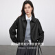 Shangdubila City Pendler PU Leder Kleidung Frauen Frühling Lose Slim Jacket Revers Lose Lokomotive Jacke Schwarz L.