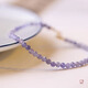 Yi Yi Tanzanite small bead bracelet for women, natural light purple crystal to attract wealth and good luck, simple plain ring and very thin bracelet, purple tanzanite plain ring bracelet, simple temperament 14cm