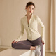 He Jian Gong stand collar zipper yoga clothing jacket women's cardigan cycling clothing quick-drying sports top long-sleeved autumn and winter running fitness clothing milk coffee color. X031 upgrade 2XL recommended 125-135 Jin Jin equals 0.5 kg