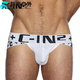 OEMG high-end men's cin2 underwear double thong low-waisted sexy hip-exposed youth gay butt-lifting sexy men's thong 1 pair black L.