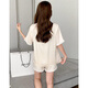 Fhhuabd-Pyjamas für Frauen im Sommer dünne kühle Eis Seide Kurzärmele Ins Stil hochwertiger Liebe Lace Girl Home Clothing Set WLW-9221 Silky Stoff M Empfohlen 80-100jin [Jin gleich 0,5 kg]
