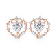 Wanlifu Japanische und koreanische Liebe 925 Silberohrringe für Frauen Nischendesign herzförmige Ohrringe modische frische süße neue Art Ey673 Liebe Ohrringe Roségold (mit Plastikohrringen 925 Silber Silber