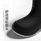 2025 new fashionable warm rain boots for women thick-soled rain boots waterproof and non-slip water shoes plus velvet outer rubber shoes off-white single layer 36