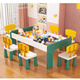 PAI Lehu Tabla de componentes de construcción infantiles, partícula grande, niño, niña, conjunto de rompecabezas de bebé, mesa de juguete de madera de gran tamaño multifuncional, 106 mesa + 2 sillas + aparcamiento deslizante + 700 tamaño