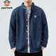 Paul Frank long-sleeved shirt men's spring and autumn casual denim shirt men's jacket men's trendy top men's dark blue L