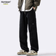 Homlean American Pure Cotton Casual Pants de primavera y verano Nicho de verano Marca de tendencia Ropa Ropa Ropa Long Pantalones HS60 Negro 2xl