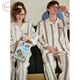 Gukoo Couple Pajamas 25 Spring Little Penguin Pure Cotton Striped Women's Home Clothes A Little Penguin Couple Pajamas L Women