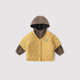 Bali Piglet Children's Cotton Clothes Winter 2024 New Boys' Cotton Clothes Fake Two-Piece Hooded Cotton Jacket Baby Girl Autumn and Winter Padded Jacket Pomelo Yellow 100 cm