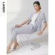 LANDI shopping mall's new summer style light gray short-sleeved small suit jacket for women, thin suit top, light gray S