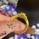 Fulai Island 2025 Neuer Goldring [Vorverkauf] Vollgold 999 Seidenlila Amethyst Ring -mehr Rückerstattung weniger Entschädigung, Arbeitskosten: 694 Yuan, Ringnummer -13r 丨 ca. 5,1 g