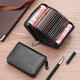 Qianfu Anti-theft Anti-magnetic Card Pack for Men Multi-function Driver's License Organ Bank Card Multi-card Anti-theft Brushing Document Pack for Women Pink/Capacity Ten Cards (Small Capacity Document Pack PU Leather Material-Regular Model [No Defense Function]