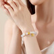 Nuevo brazalete de flor de durazno de estilo chino para femeninos de diseño de nicho de nicho pulsera de lujo para novia M683 [brazalete de flor de durazno transparente] blanco