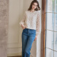 Roeyshouse Royshouse Estilo de albaricoque suelto para mujeres 2025 Spring New Chic Band Band Shirt Top 11730 Apricot 2xl