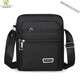 Kuqidaishu italienisch handwerk wasserdichte oxford stofftasche Herrenbeutel One-Shoulder Crossbody-Bag Herren Business Bag Brieftasche Mehrschichtpockt [Y3519 Basismodell]+[Four Pull Black]