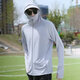 Ice Silk Sun Protection Vêtements Veste respirante à séchage rapide pour hommes Costume de pêche extérieure de grande taille Sports Running Couple de protection solaire Vêtements Gris clair 3xl