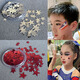 OSRO Pentagram Eye Sequins, Mixed Sizes, Children's Stage Activity Performance Face Patch, Eye Star Patch, Colorful Red, 1 box (with glue)