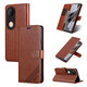 AZNS vivo S20 5G mobile phone case flip-fitting leather case protection anti-fall V2429A front and rear full cover soft case side-turning card wallet-style retro business men and women new style brown model vivo S20 5G
