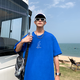 NASA-Basis kurzärmeligte T-Shirt Herren Sommer Lose trendy lässige Herrenkleidung Sommer Teenager-Basishemd halbärmelte Top 3899 Weiß L /110-140jin [Jin ist 0,5 kg]