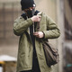 Maden workwear American retro M51 fishtail windbreaker mid-length hooded jacket men's military coat park over cotton jacket autumn and winter military green (slim fit) L