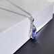 Hunter Retro style 925946 sterling silver pendant drop-shaped tanzanite blue zircon necklace water wave chain for women single pendant