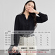 Shandubila commuter style workplace V-neck shirt for women in spring and autumn, high-end long-sleeved top, loose and slim casual shirt