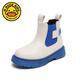 
G.DUCKKIDS girls' shoes children's Martin short boots 2025 spring and autumn new autumn children's baby black single boots leather boots fashion 551 blue 30 inner length 19cm