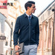 Mr. Lave Lapa Chaqueta tejida de punto para hombres Autumn y invierno de bolsillo de bolsillo de bolsillo de doble cara Be12131 gris oscuro y azul S 165