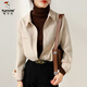 Woodpecker thickened brushed layered long-sleeved shirt women's autumn and winter retro pure cotton shirt versatile commuting professional top 8510 coffee color S