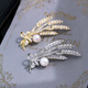 Ya Ge/natural real pearl wheat ear brooch high-end women's corsage brooch high-end clothing accessories gold