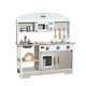 日式儿童过家家厨房玩具木质仿真工具做饭木制厨具3-6岁生日礼物 B日式灰白厨房+冰箱 发客服送水