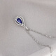 Hunter Retro style 925946 sterling silver pendant drop-shaped tanzanite blue zircon necklace water wave chain for women single pendant