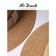 Mr Duck rétro français romance importée Raffia Chapeau plate plat pour les femmes Protection solaire élégante top chapeau femmes Big Head MS46393-Light Brown / Michi Double-Piece Webbing L (57-58cm)