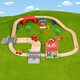 Leku wooden building blocks train track set magnetic locomotive 3-5-7 years old boy building blocks children's toys sea transportation track official standard