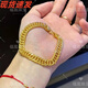 Fuhuang Jewelry Gold Horsewhip Bracelet 999 Pure Gold Covered with Silver for Men and Women Domineering Solid Boss Chain as a Holiday Gift for Husband Horsewhip Bracelet - Ready in Stock, Quick Delivery 9.5mm - Gold Covered 1.8g Total Weight Approximately 30g