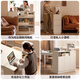 
Genji Wooden Solid Wooden Side Cabinet Rock Slab White Cream Style Tea Cabinet Wall Storage Cabinet Small Apartment Partition (Rubber Wood Warm White) 1 meter Partition Side Cabinet