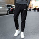 阿迪达斯（adidas）官方男裤 25秋季运动裤跑步训练裤子棉质透气宽松休闲长裤卫裤男 GK9226/黑色-单层/时尚logo L
