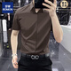Romon Textur kostenlos kurzärmeliges Freizeithemd für Männer Business Ice Side Draping ohne Marken weiße Hemd Männer formale Tragen weiß L [120-140jin [Jin gleich 0,5 kg]]