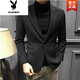 Playboy (Playboy) Trendy Herbst- und Winterwollanzug Herrenjacke Kurzkoreanische Version von Qualität Slim Casual Anzug Hals Wollmantel Männer x829 Doppelbruster Anzug Brown S [hochwertiges vielseitig