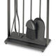 PILGRIM Modern 5-piece set of steel fireplace tools matte black stove tools