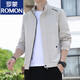 Romon (Romon) Spring and Autumn Men's Flin Coat Men's 2025 nueva chaqueta de cuello de pie de pie moderno y versátiles de chaqueta casual de Windbreaker 686 [negro] 4xl [sugerido 155-170Jin [Jin equivale a unos 0.5 kg]]]