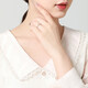 Mengjinyuan Platinum Ring PT950 Love Daisy Ring Platinum Open Finger Ring for Girlfriend, About 1.6g