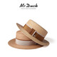 Mr Duck rétro français romance importée Raffia Chapeau plate plat pour les femmes Protection solaire élégante top chapeau femmes Big Head MS46393-Light Brown / Michi Double-Piece Webbing L (57-58cm)