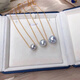 Qianpei Ao White Pearl Pendant Blue Blood Baroque Necklace Yellow L Gold Silver Special Shaped Aurora Sea 925 Silver Gold 11-12mm